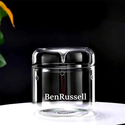 Clear glass bottle terrarium kit with matching lid and benrussell etching for micro landscape glass decor