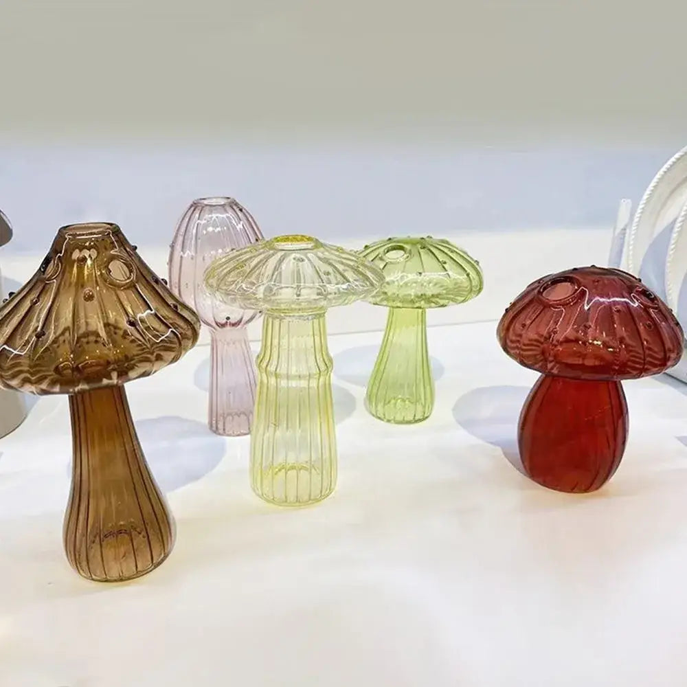 DecorBites glass hydroponic flower vases in colorful translucent glass for vibrant home decor accents