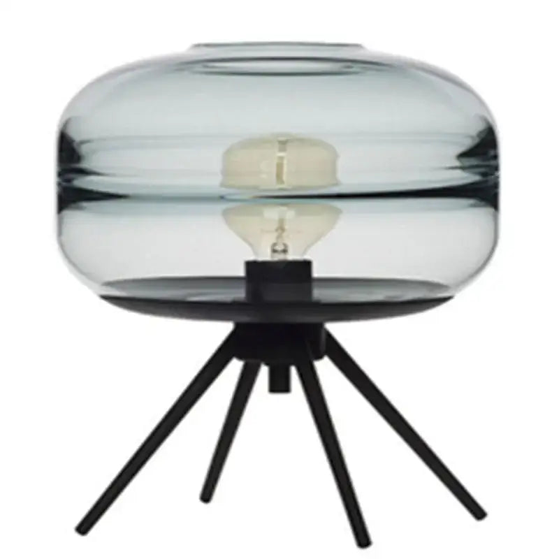 DecorBites glass and metal nordic sofa desk lamp with sleek translucent shade and modern tripod base for bedroom and living room