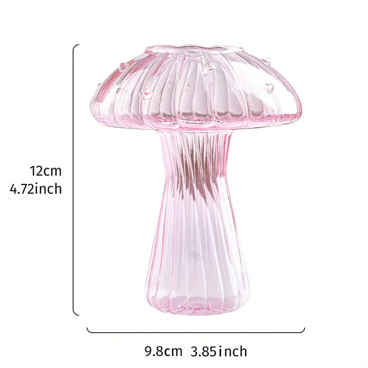 Glass Mushroom Hydroponic Planter for Home & Garden - Vase