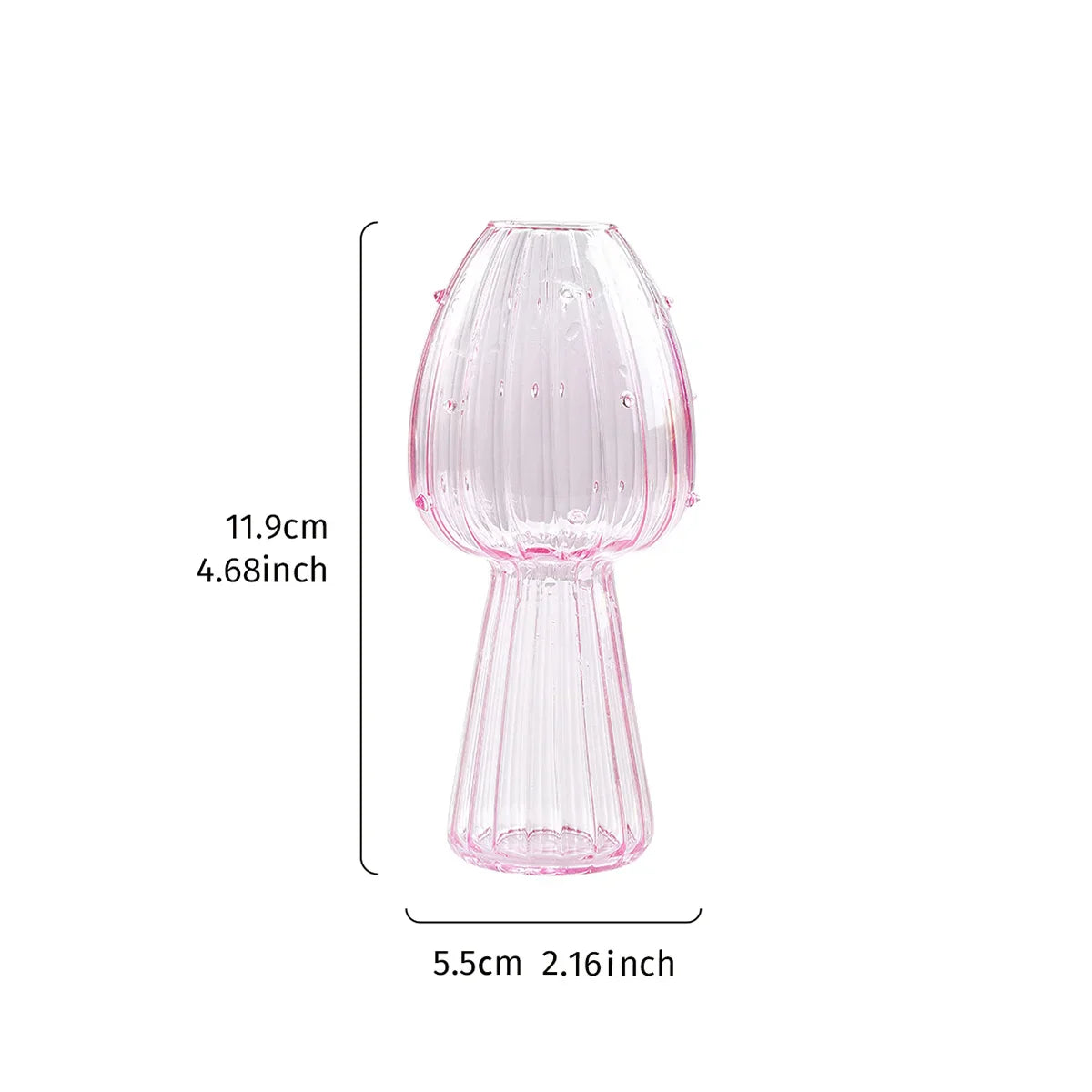 Glass Mushroom Hydroponic Planter for Home & Garden - Vase