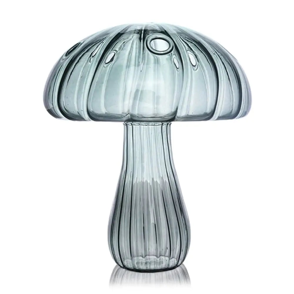 Glass Mushroom-Shaped Vase for Home Decor - green - Vase