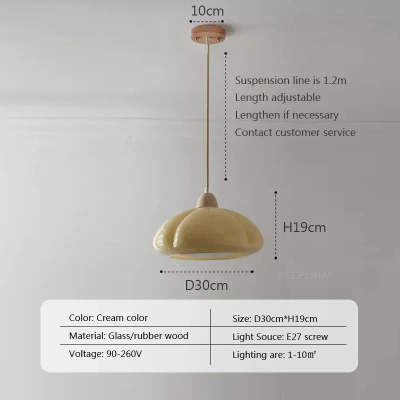 Glass Pendant Lamps - Cream