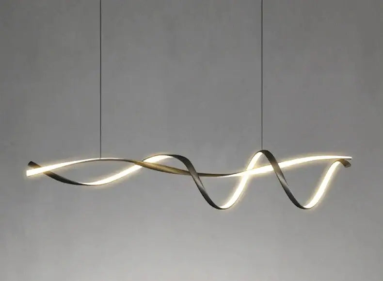 DecorBites™ glass pendant lights with a twisted brushed metal design and warm white LED for modern home decor