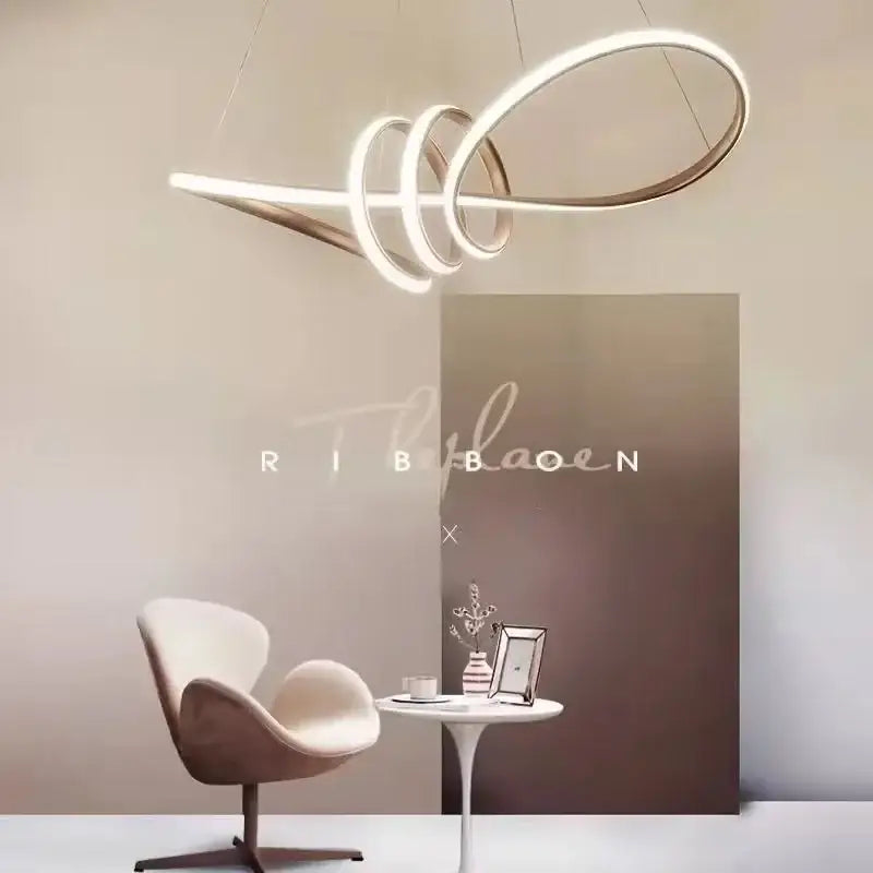 DecorBites glass pendant light with sleek metallic rings and warm white led glow for modern home decor