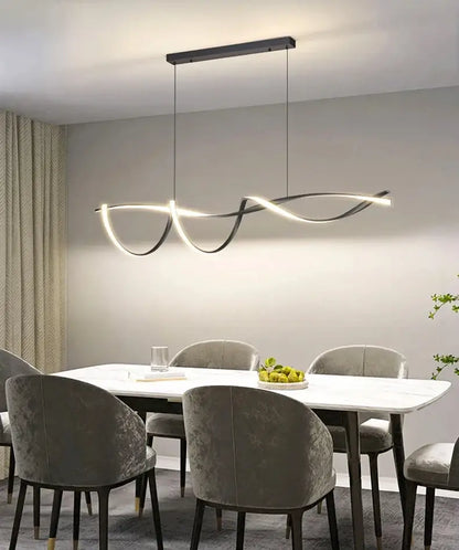 Modern black and white glass pendant lights with sleek flowing design by DecorBites™ for modern home decor