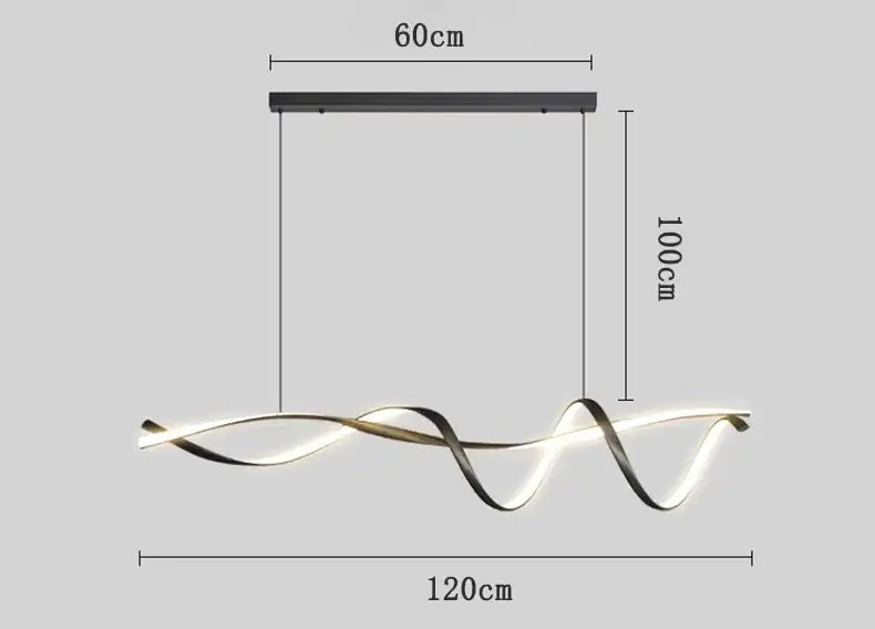 Modern black and gold twisted glass pendant lights with sleek flowing design for contemporary home decor by DecorBites