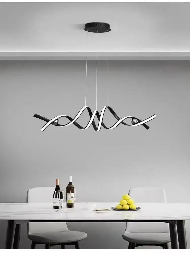 Decorbites™ black and white twisted glass pendant light with led for modern home decor pendant lights