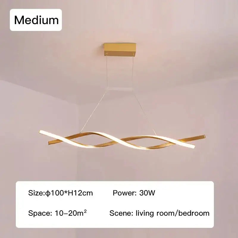 Decorbites™ gold-colored glass pendant lights with sleek twisted design and integrated led for modern home decor