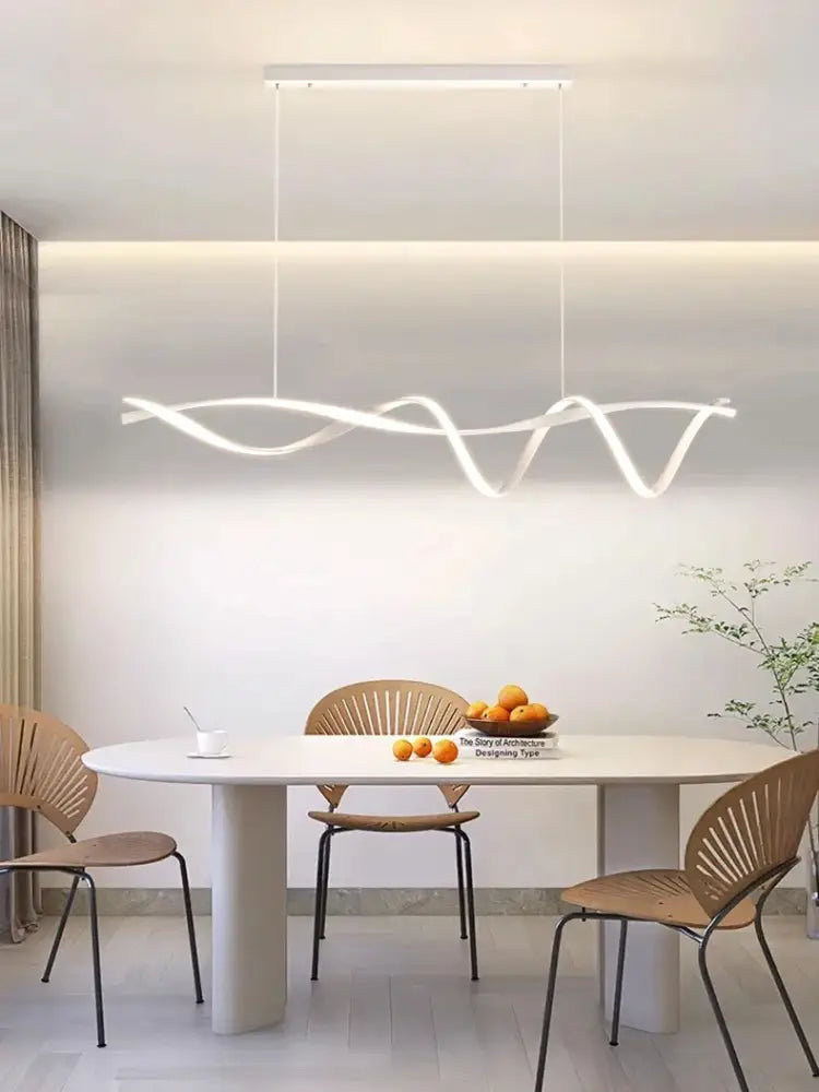 Modern white glass pendant lights by decorbites featuring sleek flowing wave design with energy-efficient led lighting