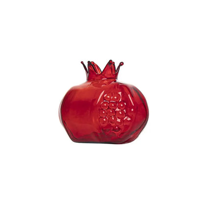 Glass Pomegranate Flower Vase Home Decor - Red-S - Vase
