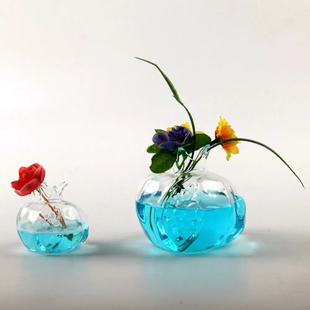 DecorBites™ Glass Pomegranate Flower Vase Home Decor
