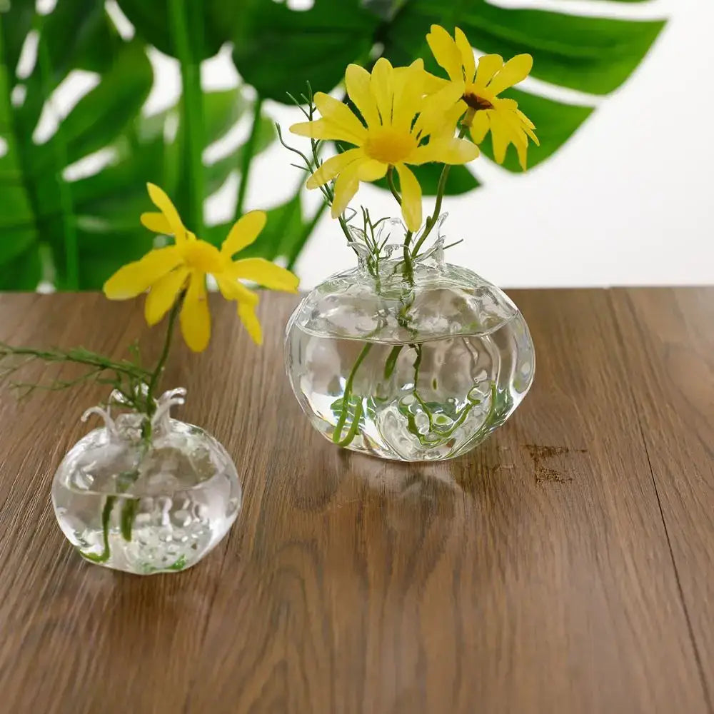 Glass Pomegranate Flower Vase Home Decor - Vase
