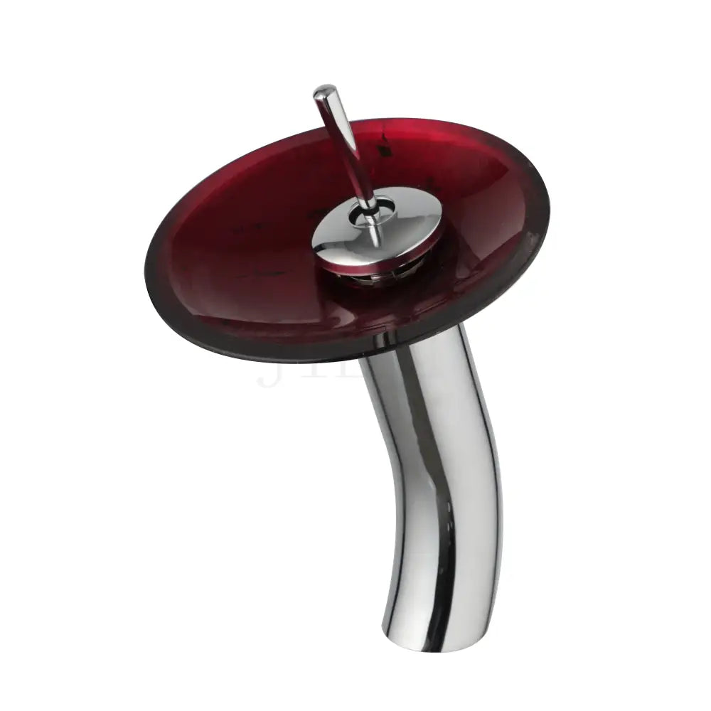 Grifo de Lavabo con Asa de Balanceo de Vidrio Decorbites™ , Grifos Mezcladores de Cascada, Acabado en Cromo