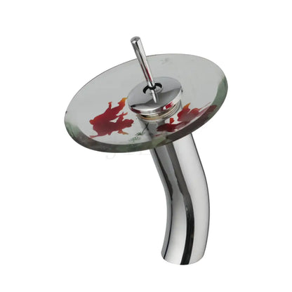 DecorBites™ Glass Rocker Handle Basin Faucet, Waterfall Mixer Taps, Chrome Finish