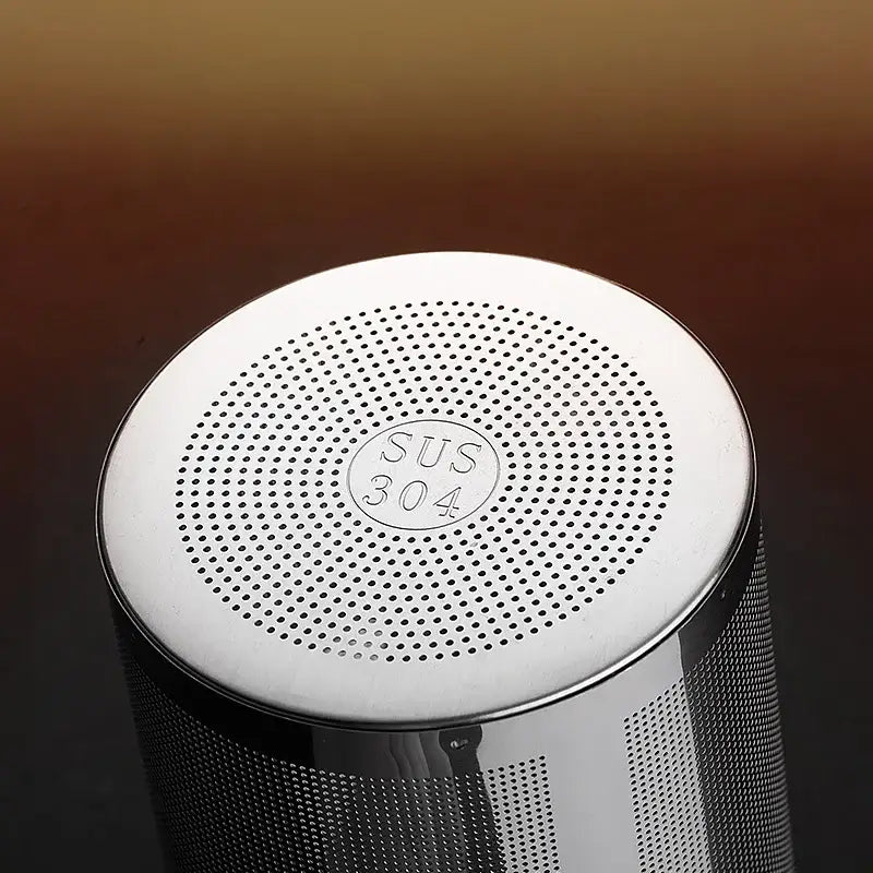 Shiny stainless steel sus 304 cylindrical strainer with perforated top for decorbites glass teapot kungfu tea set
