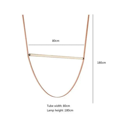 Copper-colored decorbites glass tube pendant lamp with u-shaped design and central horizontal tube for modern lighting