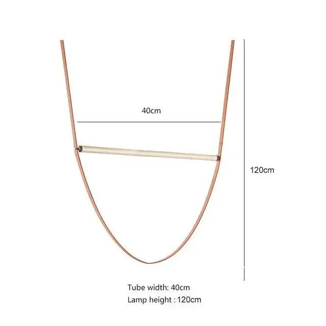 A minimalist copper-colored metal frame with a curved u-shape for the decorbites glass tube pendant lamp