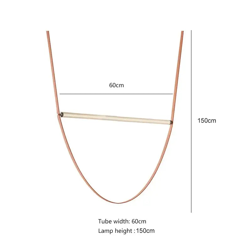 Copper-colored minimalist DecorBites glass tube pendant light with sleek curved design for living room or villa stairwell