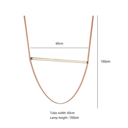 Copper-colored minimalist decorbites glass tube pendant light with sleek curved design for living room or restaurant