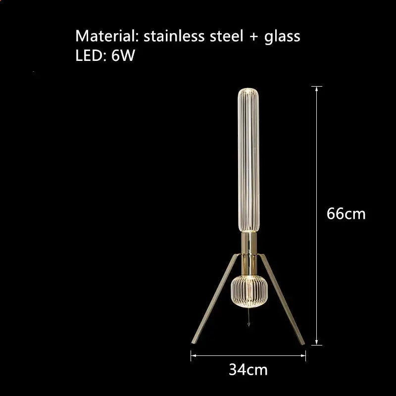 Modern luxury pendant lamp with slender ribbed glass tubes and gold-toned stainless steel base by decorbites glass tubes