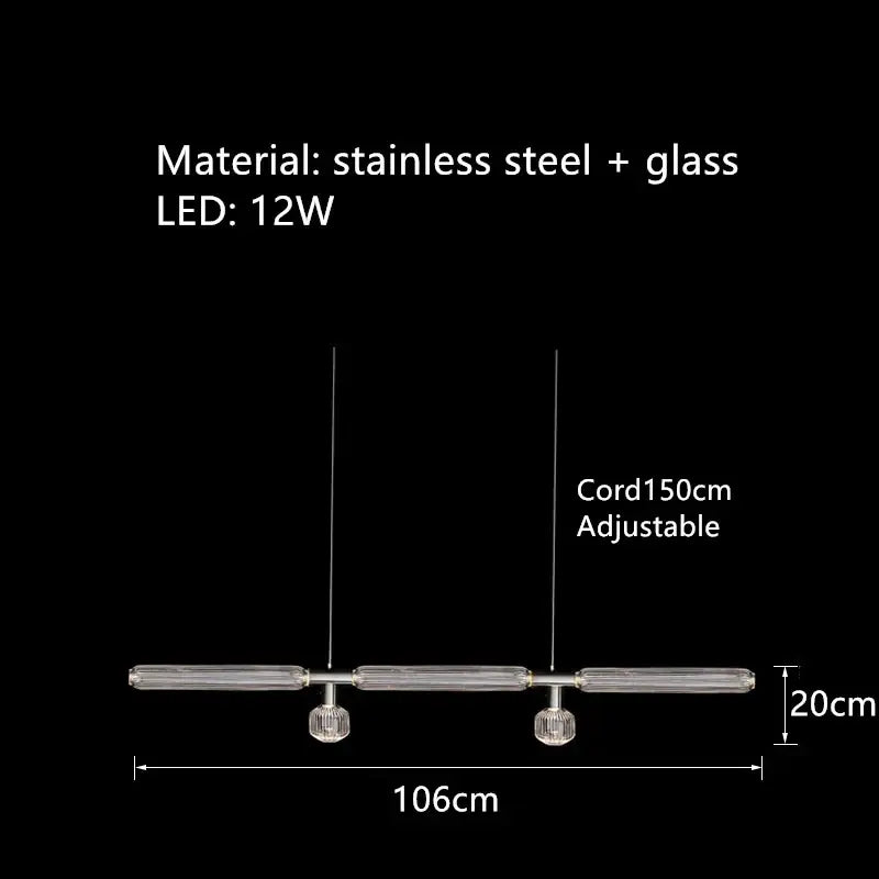Modern minimalist decorbites glass tubes led chandelier with clear glass tubes and stainless steel for living room lighting