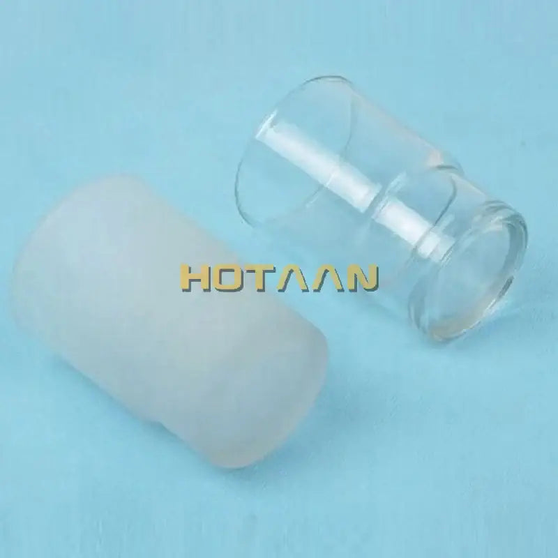 Decorbites glass tumbler cup set with translucent frosted and clear glass for bathroom cup holder use
