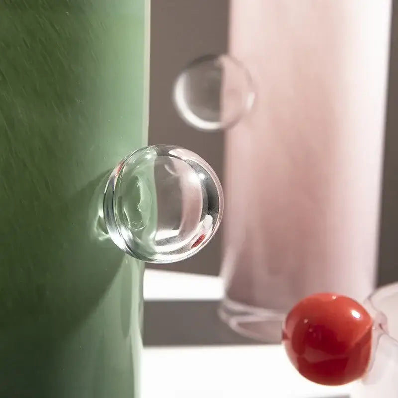 Clear glass knob with smooth rounded geometric sphere design for decorbites glass vase geometric fruit bowl container