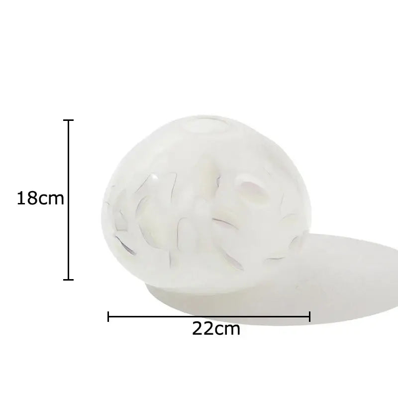DecorBites glass vase translucent white with intricate leaf cutouts smooth rounded shape for elegant table decor