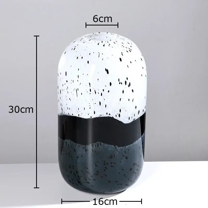 Sleek 30cm tall decorbites glass vase with speckled white black and gray design for vase hydroponics flower display