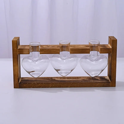 Glass Vase Terrarium with Wooden Frame - Vase