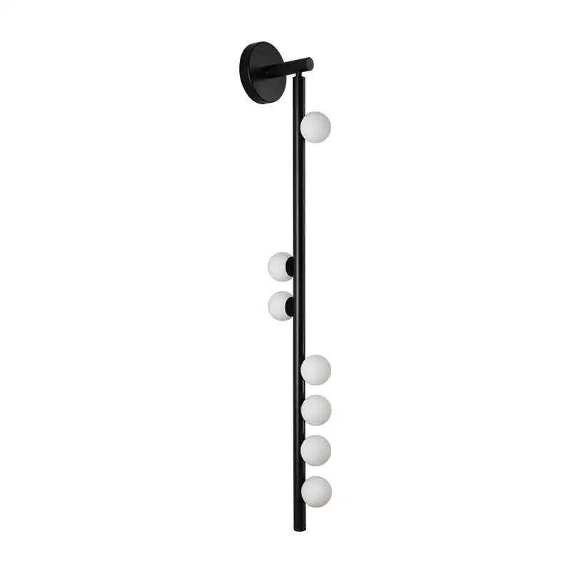 Black DecorBites glass wall lamp with six frosted glass globes for clubhouse villa living room and bedroom use