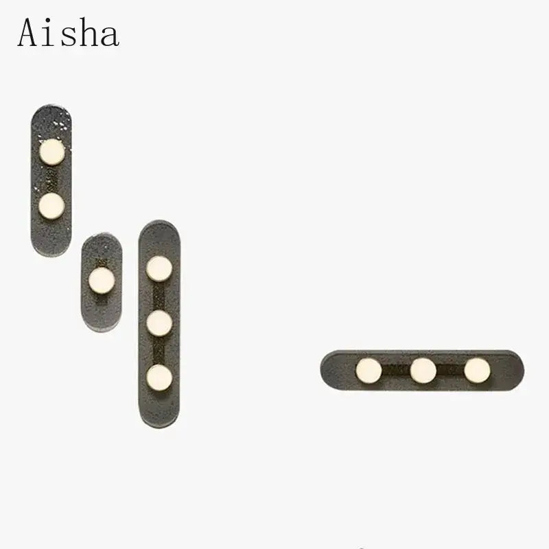 Black textured magnetic clasps with three off-white circular magnets for decorbites glass wall lamp home decor