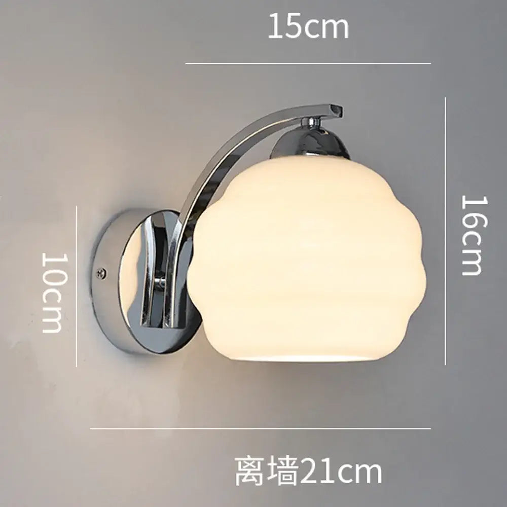 Chrome-finished DecorBites glass wall lamp with an off-white frosted glass shade shaped like a cloud for modern spaces