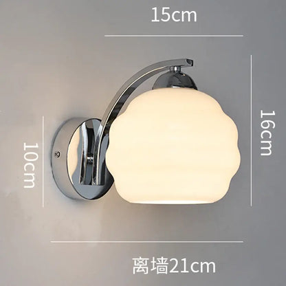 Chrome-finished DecorBites glass wall lamp with an off-white frosted glass shade shaped like a cloud for modern spaces
