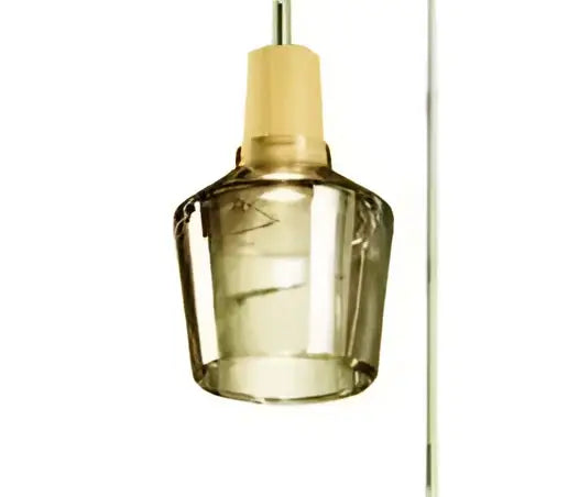 Decorbites glass pendant light with amber-tinted glass and brass-finished top for modern nordic bar and dining decor