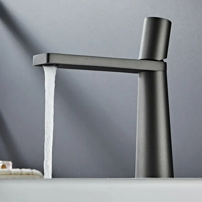 Modern matte black basin faucet with sleek minimalist rectangular spout for bathroom sink by decorbites gold brass