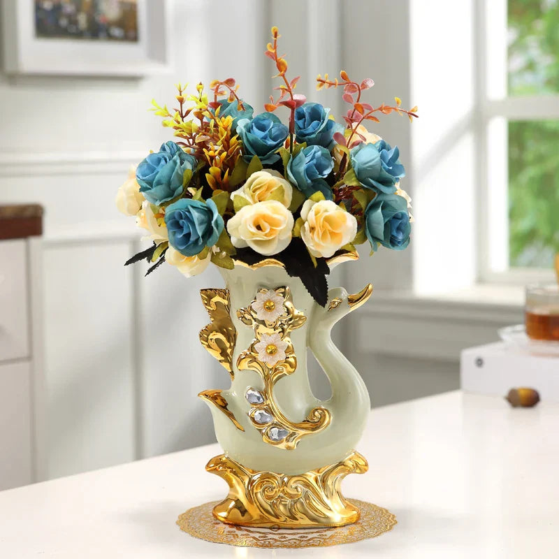 Gold Glass Vase for Stylish Home Decor - A - Vase