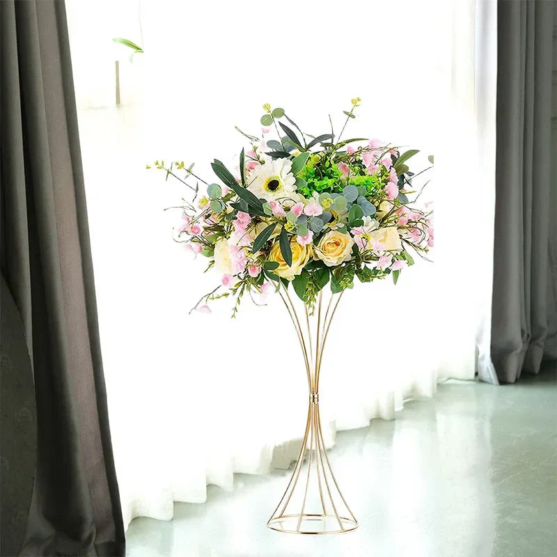 Gold Iron Flower Vase Set for Wedding Decor - 2PCS - Vase