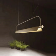 Modern minimalist decorbites™ gold LED island light fixture with brushed metal frame and warm-toned lampshade for restaurants 220v-240v 110v-120v