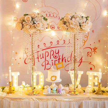 Gold Metal Vases Set Elegant 29.6’’ Height - Vase