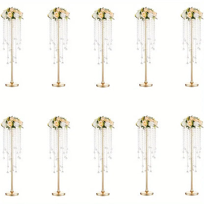 Gold Metal Vases Set Elegant 29.6’’ Height - Golden-10pcs / United States - Vase