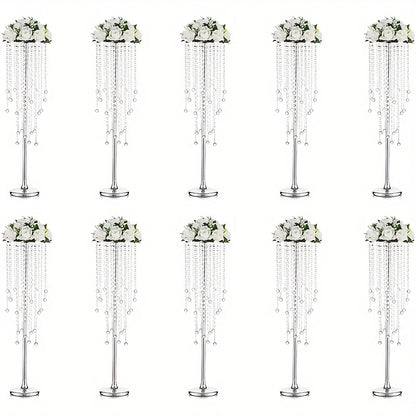 Gold Metal Vases Set Elegant 29.6’’ Height - Silver-10pcs / United States - Vase