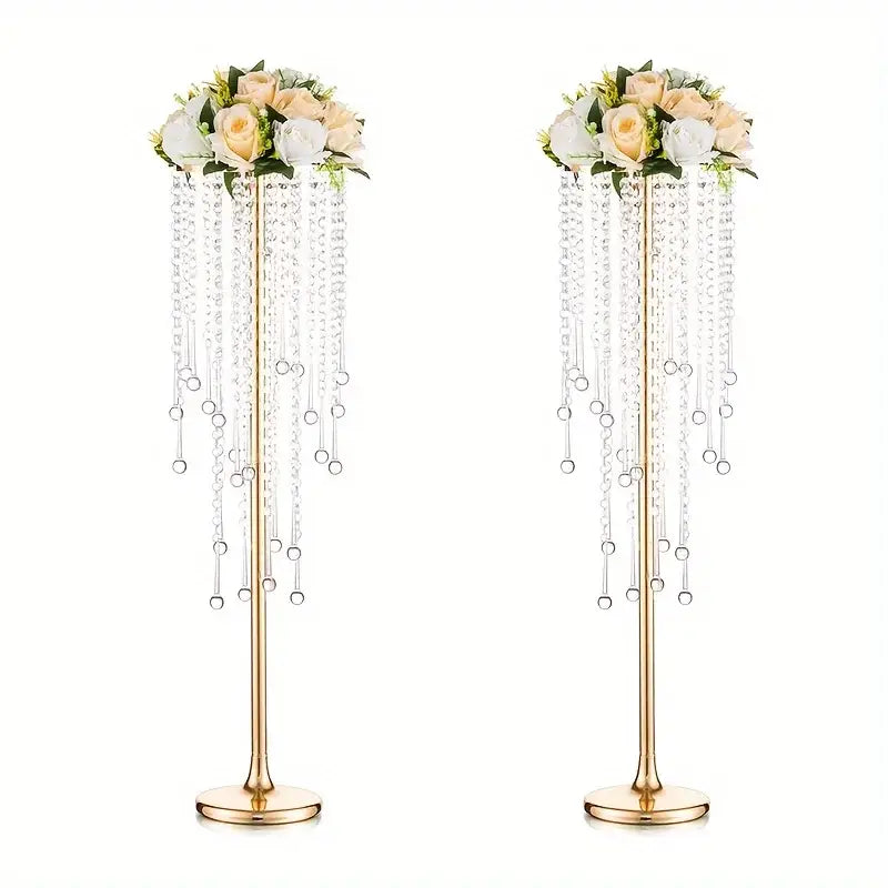 Gold Metal Vases Set Elegant 29.6’’ Height - Golden-2pcs / United States - Vase