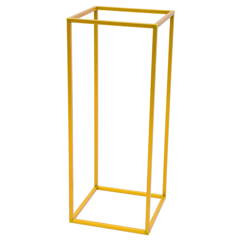Gold metal open cube flower stand by DecorBites for wedding flower displays and elegant wedding flower stands