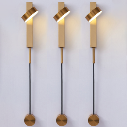 Gold Wall Lamp with Dimmer Switch - Gold / Three Sconces
