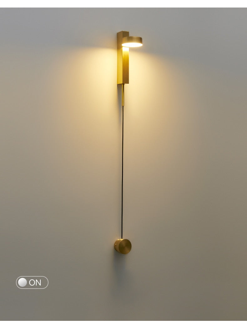 Gold Wall Lamp with Dimmer Switch