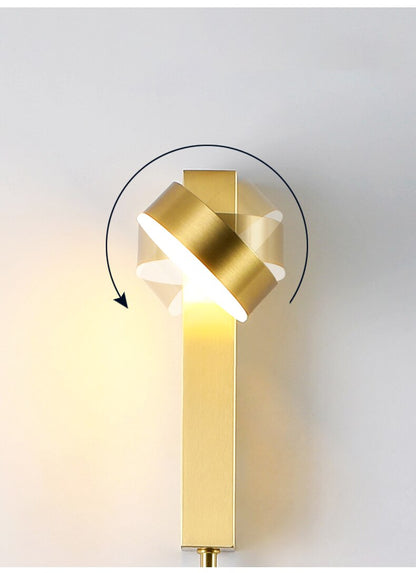 Gold Wall Lamp with Dimmer Switch