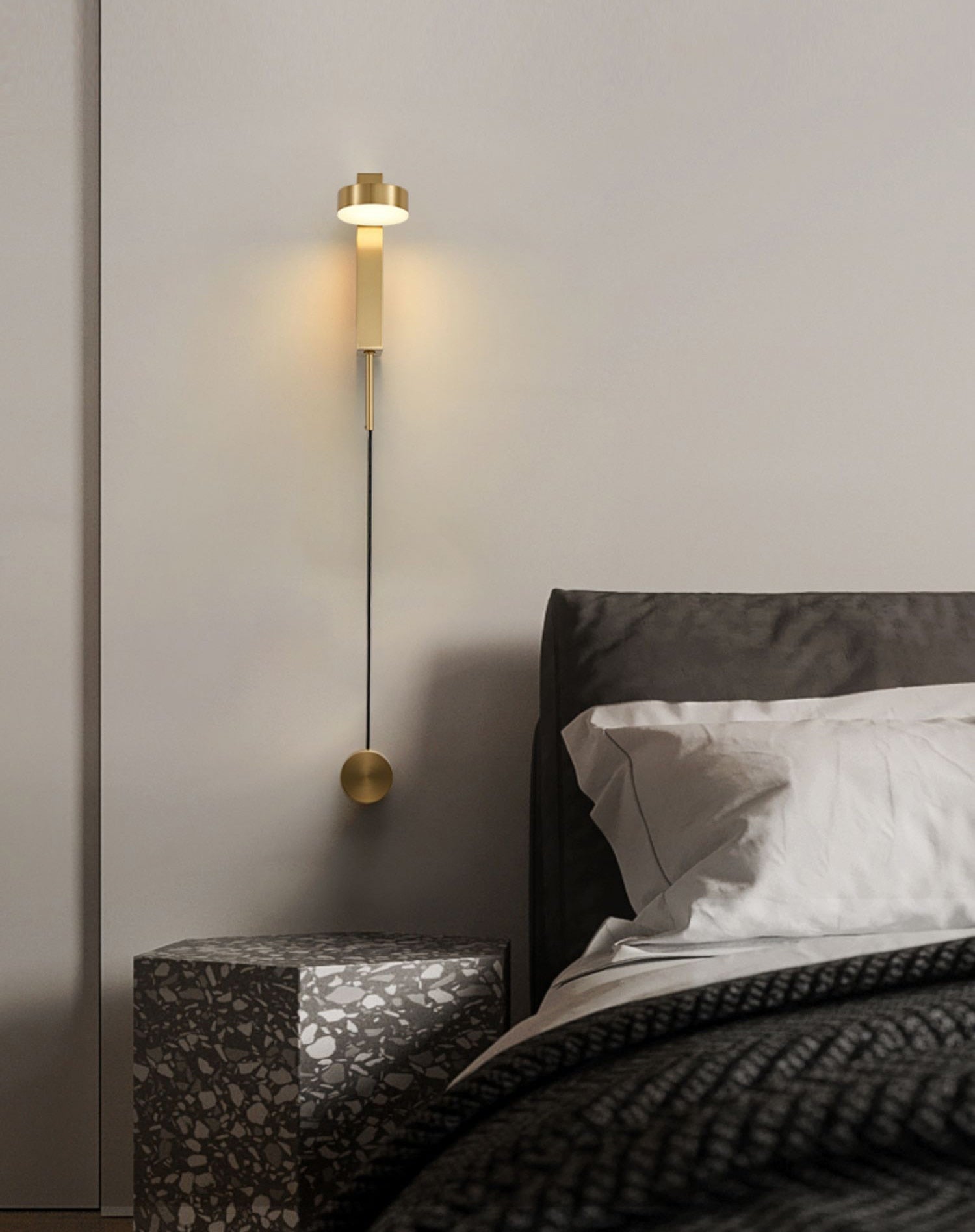 Gold Wall Lamp with Dimmer Switch