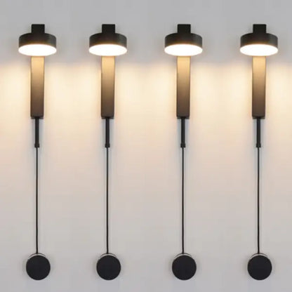 Modern black decorbites wall lamps with cylindrical shades and dimmer switch for adjustable lighting control